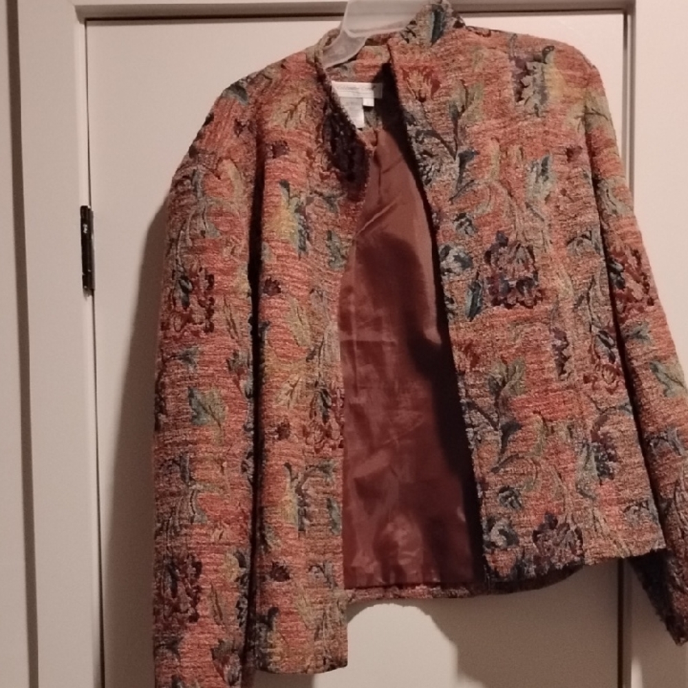 Coldwater Creek Floral Tapestry Blazer
